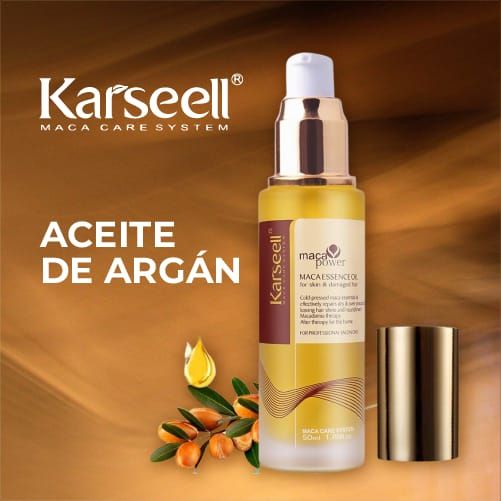 Aceite de argán Karsell- Tratamiento Para Cabello Seco Y Dañado 3en1