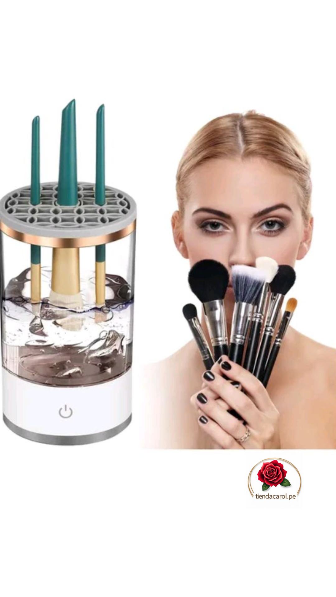 Limpiador eléctrico para brochas y pinceles de maquillaje